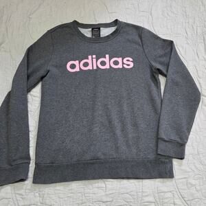 Adidas sweatshirt women's size M, grey with pink logo